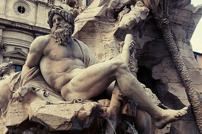 Fontana dei Quattro Fiumi, Detail