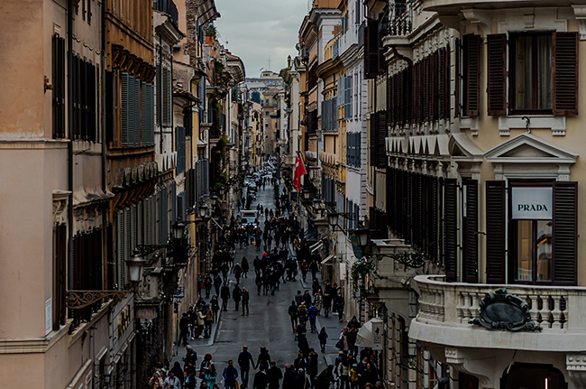 Via Condotti from Piazza di Spagna